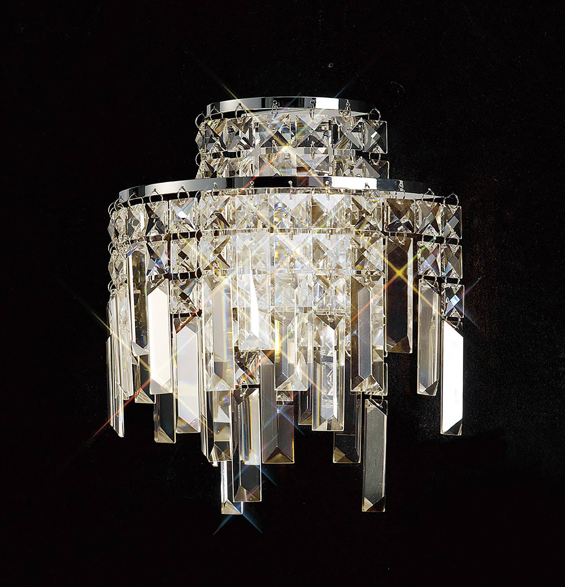 IL30250  Maddison Crystal Wall Lamp 2 Light Polished Chrome